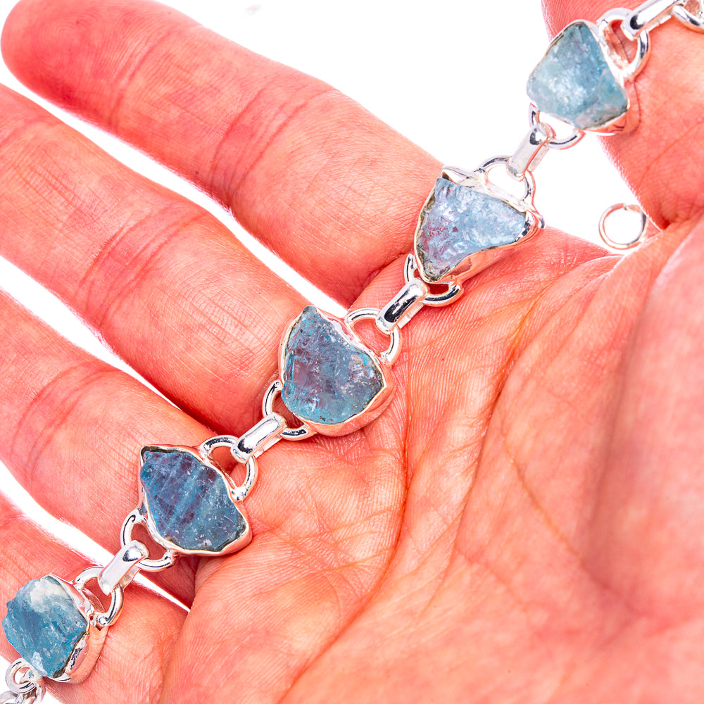 Aquamarine 925 Sterling Silver Bracelet 7 1/4 To 8 1/8" Ana Co B90350
