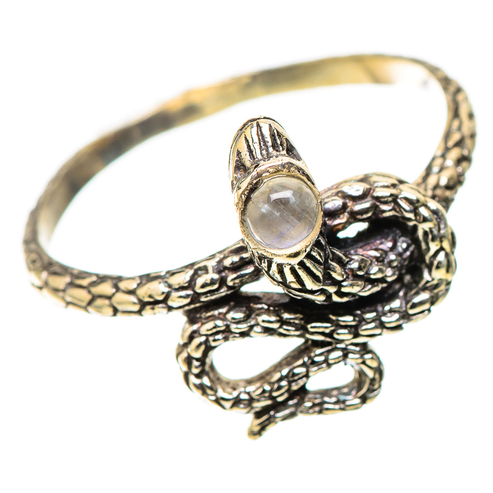 Rainbow Moonstone Snake Dainty Ring Size 6 (925 Sterling Silver) RING138198