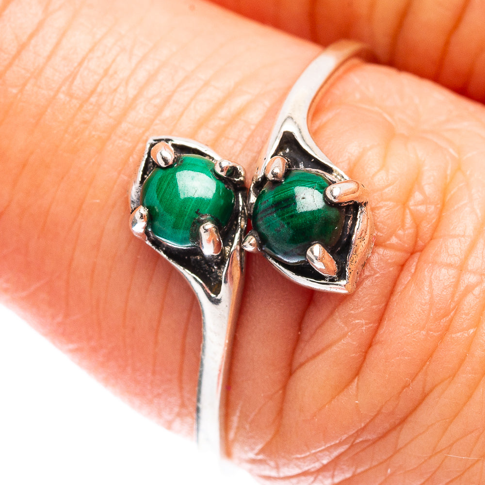 Dainty Malachite Ring Size 7 (.925 Sterling Silver)