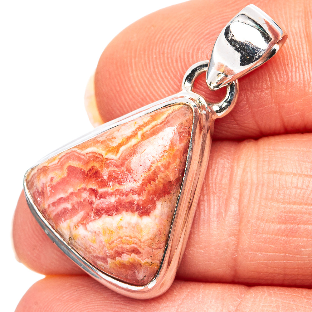 Rhodochrosite Pendant 1 1/8" (.925 Sterling Silver)