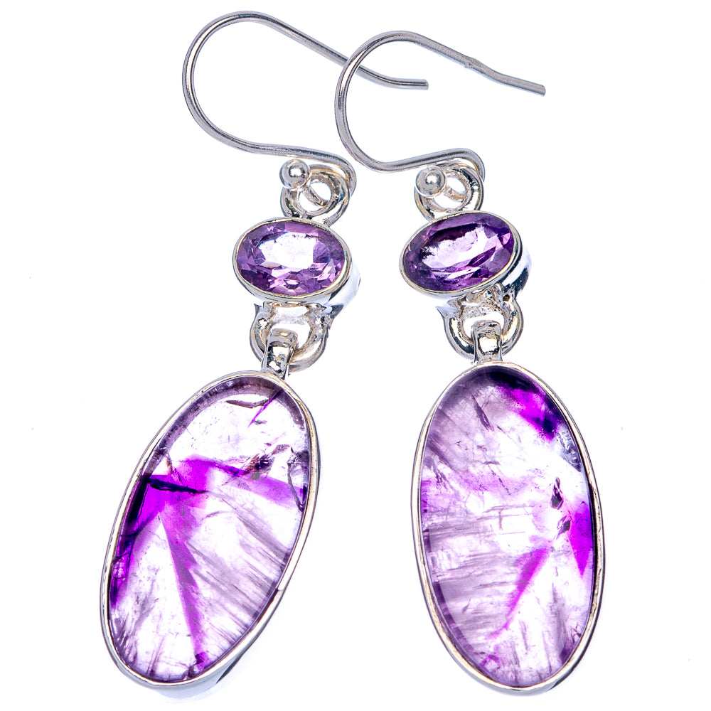 Star Amethyst, Amethyst Earrings 1 7/8" (925 Sterling Silver) E433120