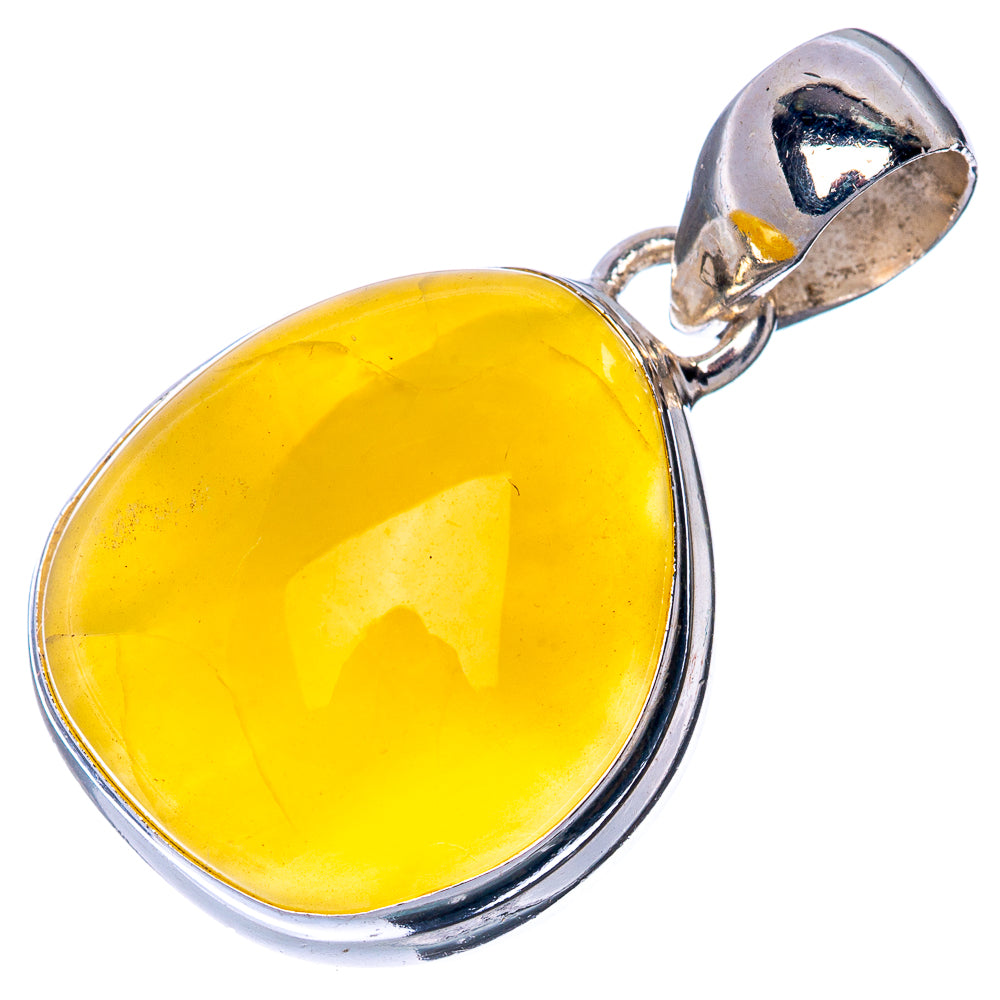 Yellow Opal Pendant 1 1/4" (925 Sterling Silver) P40853