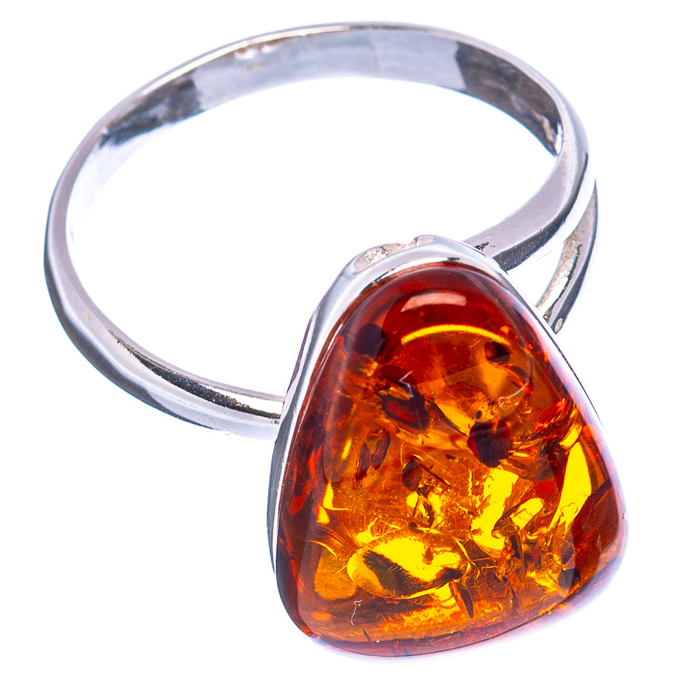 Baltic Amber Ring Size 8 Adjustable (.925 Sterling Silver)