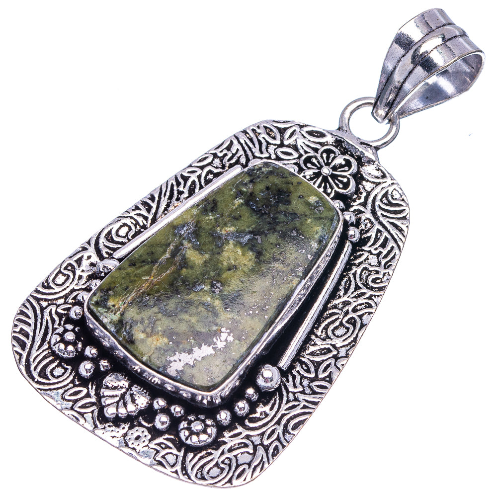 Unakite Pendant 2 1/8" (German Silver)