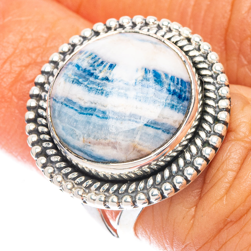 Blue Scheelite Ring Size 5.75 (925 Sterling Silver) R7072