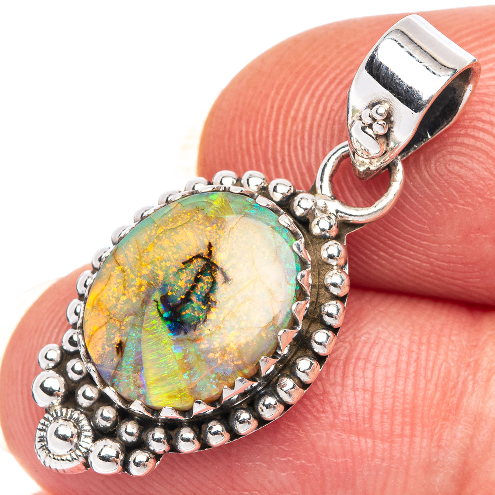 Rare Sterling Opal Pendant 1 1/4" (925 Sterling Silver) P39987