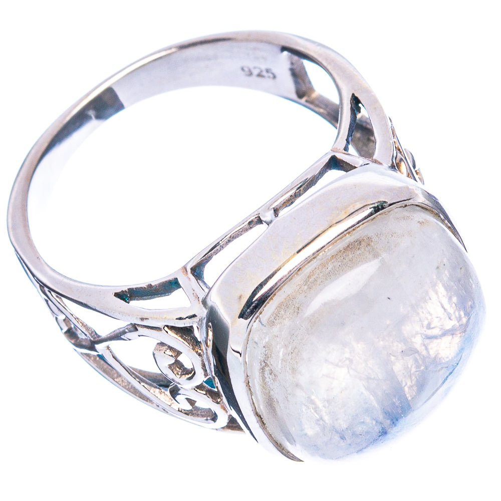 Rainbow Moonstone Ring Size 6.5 (925 Sterling Silver) R4742