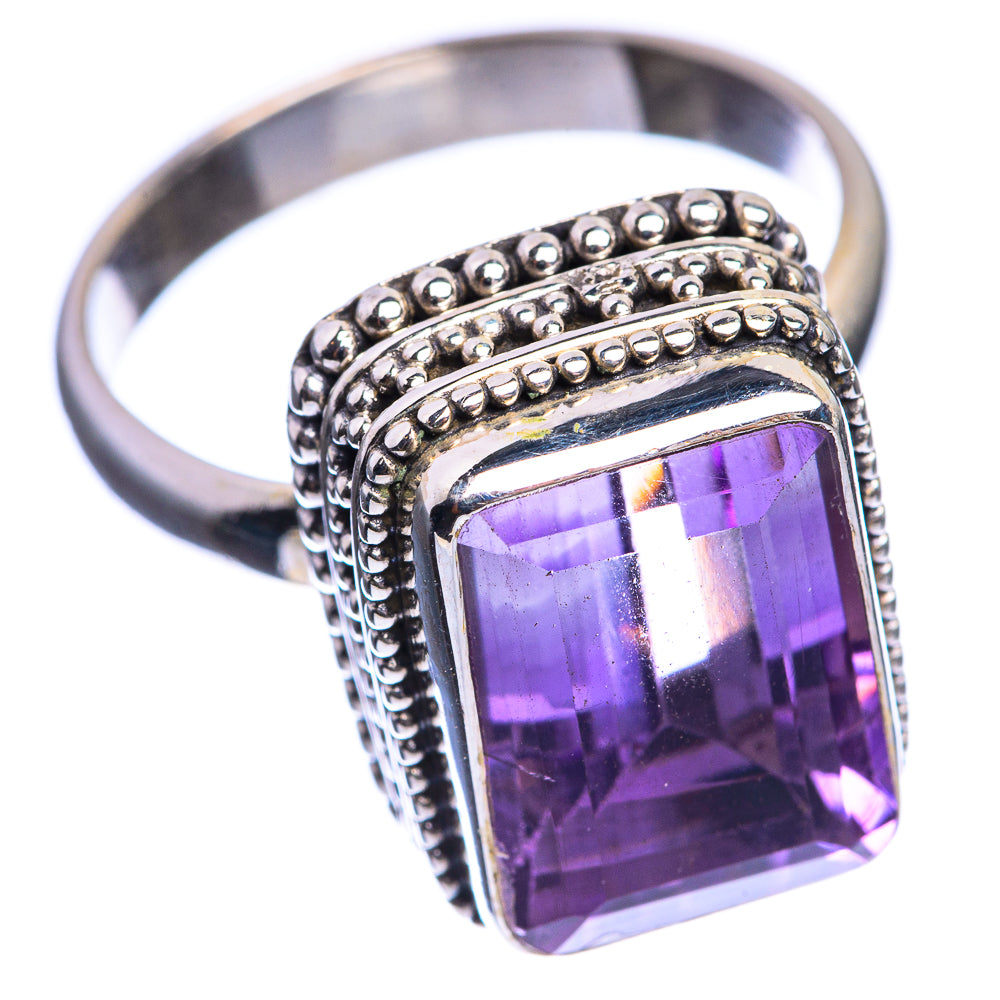 Faceted Pink Amethyst 925 Sterling Silver Ring Size 9
