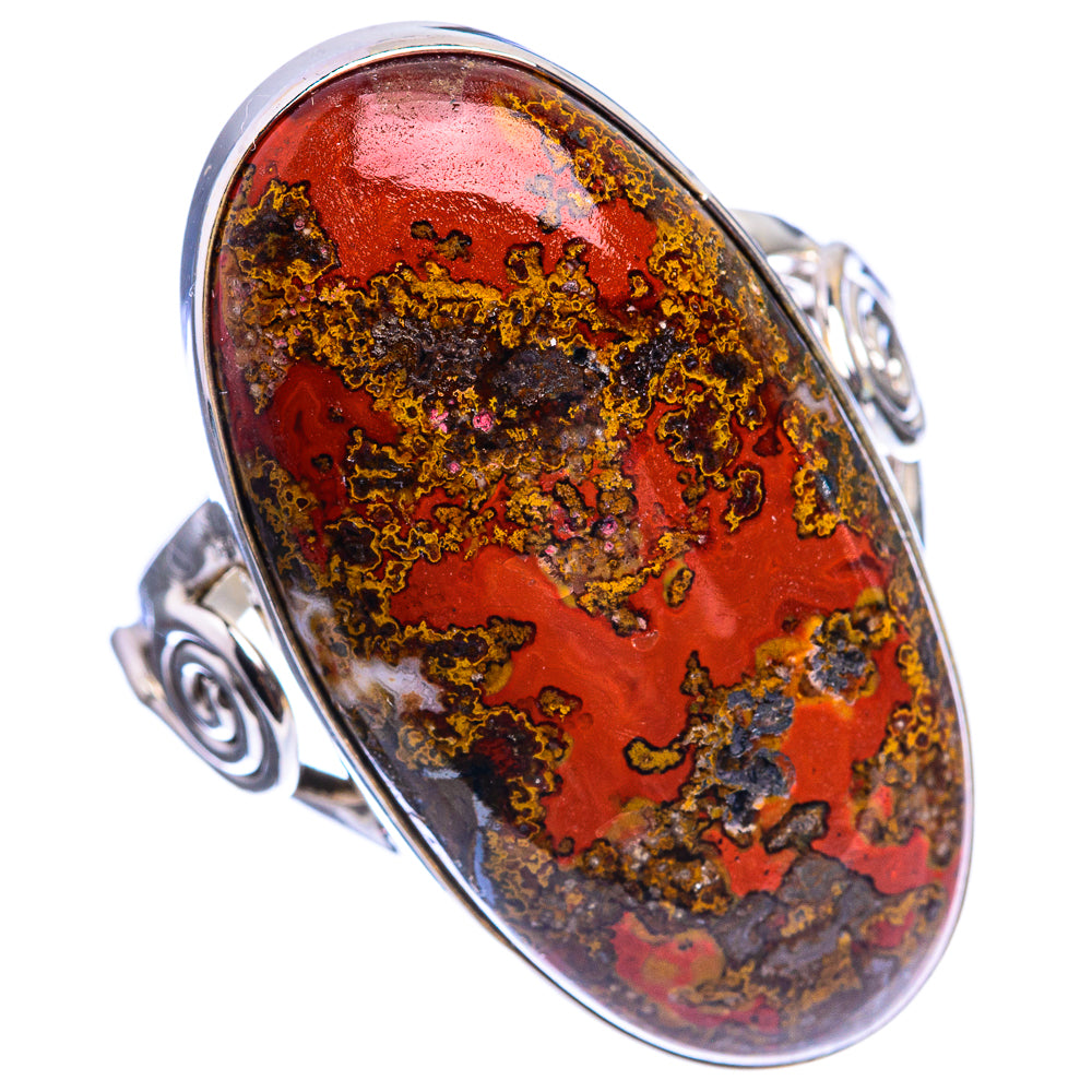 Large Moroccan Agate Ring Size 8 (925 Sterling Silver) R143035