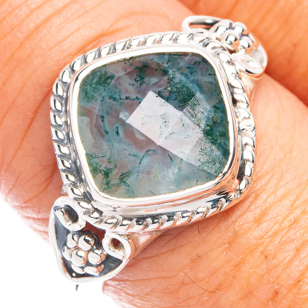 Premium Green Moss Agate Ring Size 8.75 (925 Sterling Silver) R7606