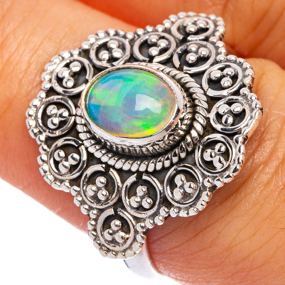 Rare Natural Ethiopian Opal Ring Size 7.5 (925 Sterling Silver) R145599