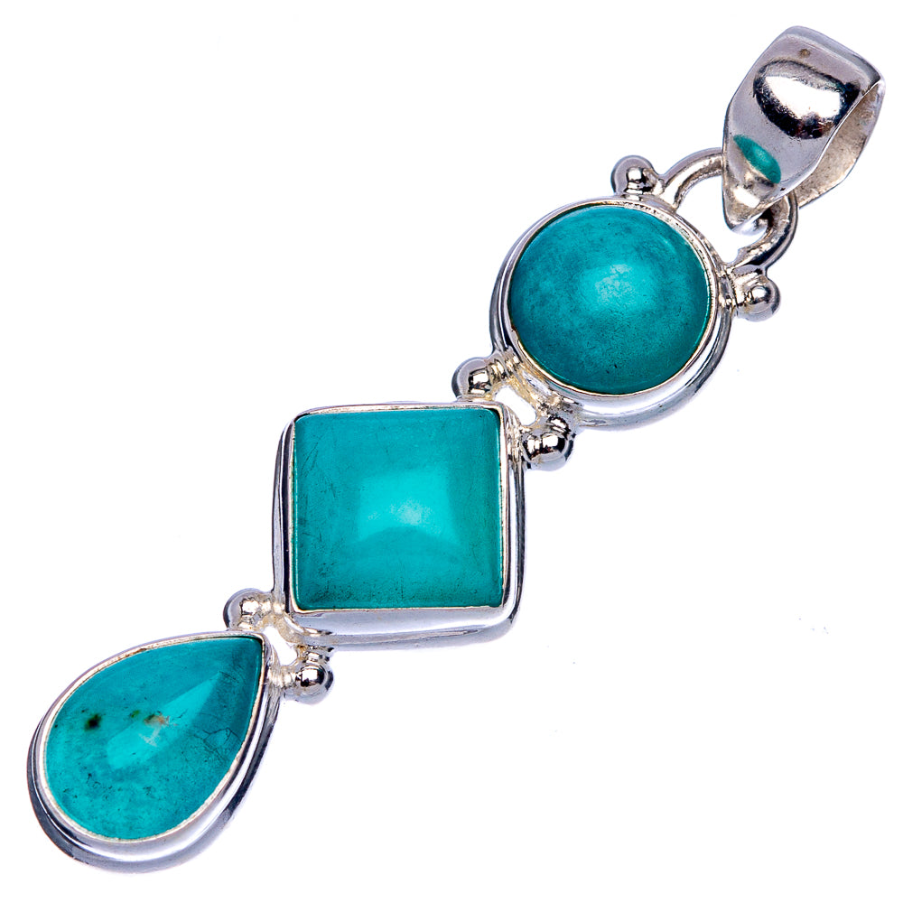 Amazonite Pendant 1 3/4" (925 Sterling Silver) P40127