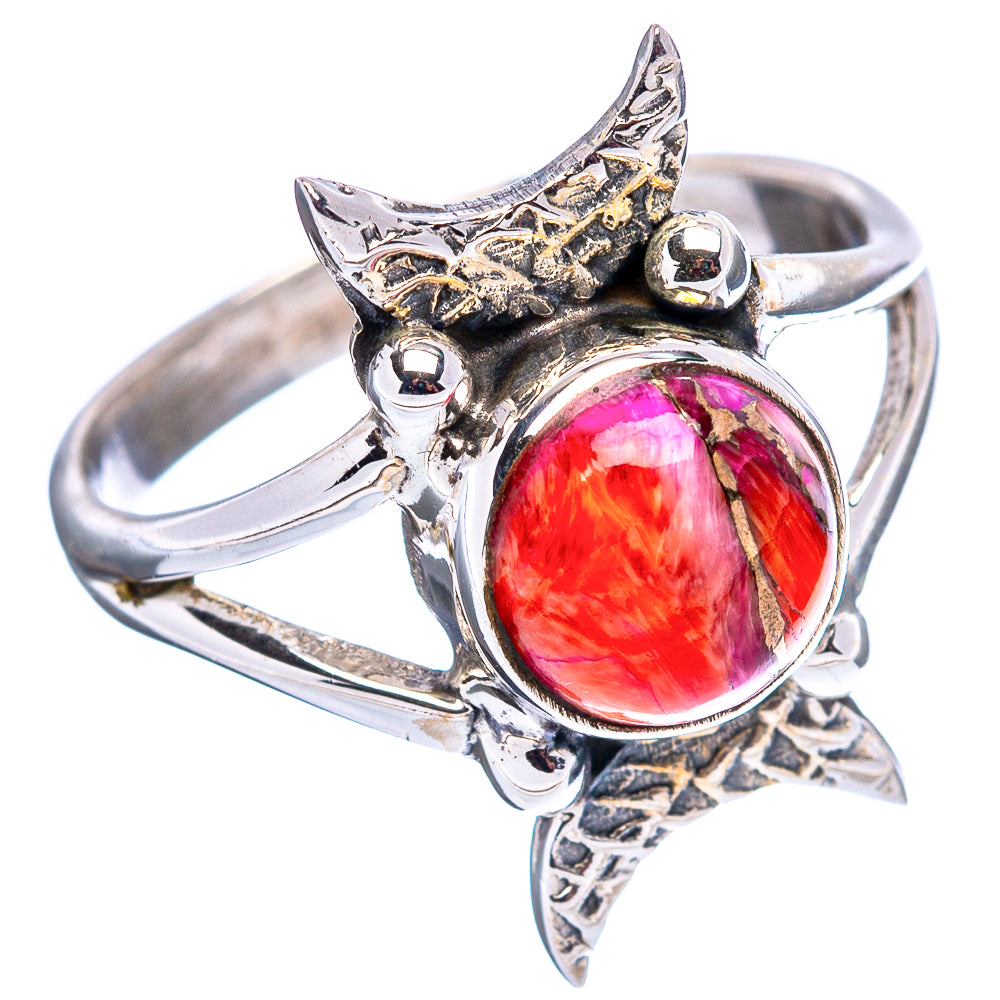 Pink Dahlia Mohave Turquoise Native Style Ring Size 6.5 (.925 Sterling Silver)