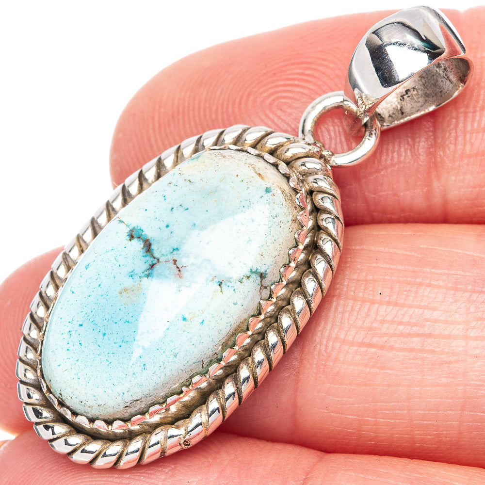 Larimar 925 Sterling Silver Pendant 1 1/2" (925 Sterling Silver) P41935