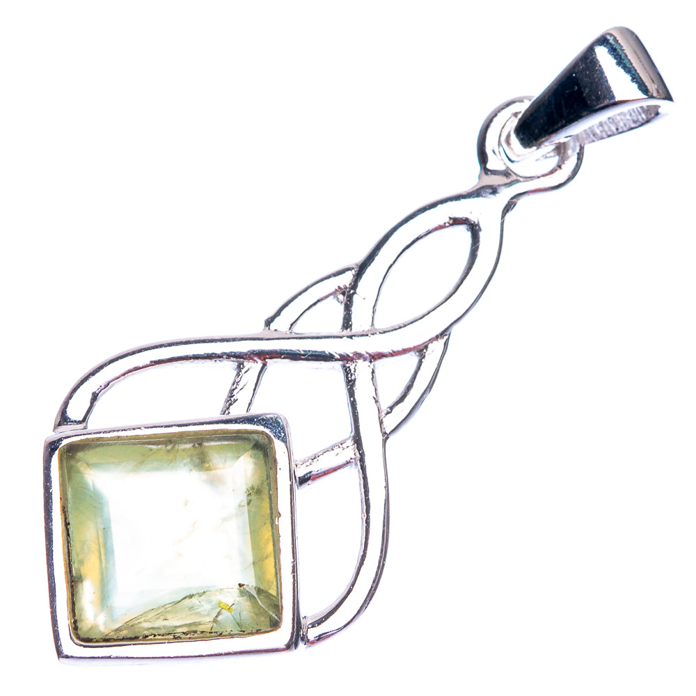 Prehnite Dainty Pendant 1 3/8" (925 Sterling Silver) P39132