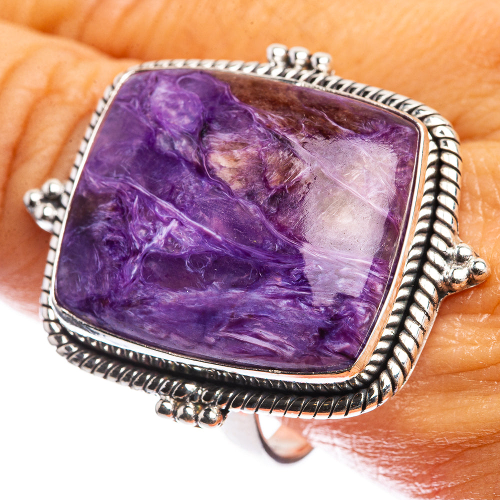 Large Charoite Ring Size 12 (925 Sterling Silver) R142478