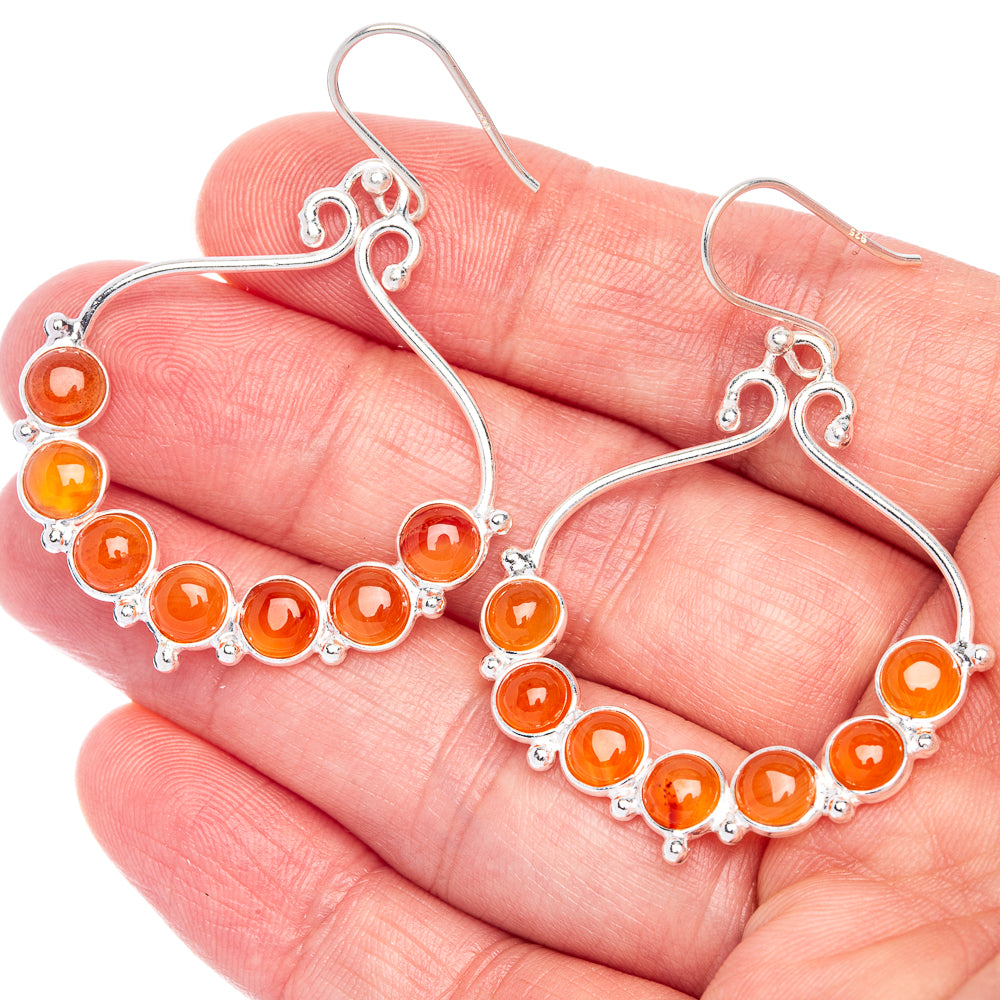 Carnelian Earrings 1 7/8" (925 Sterling Silver) E433045