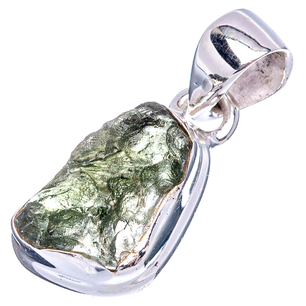 Rare Moldavite Pendant 7/8" (.925 Sterling Silver)