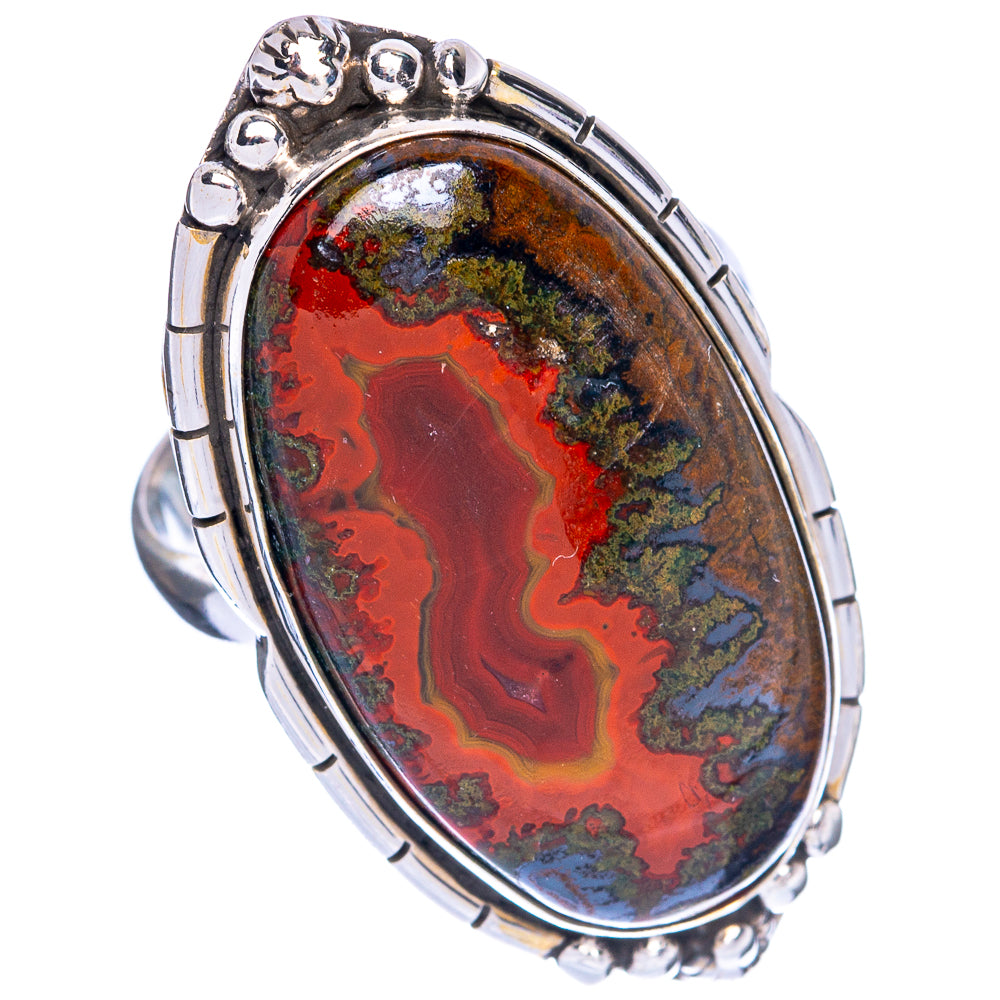 Huge Moroccan Agate Ring Size 9 (925 Sterling Silver) R144512