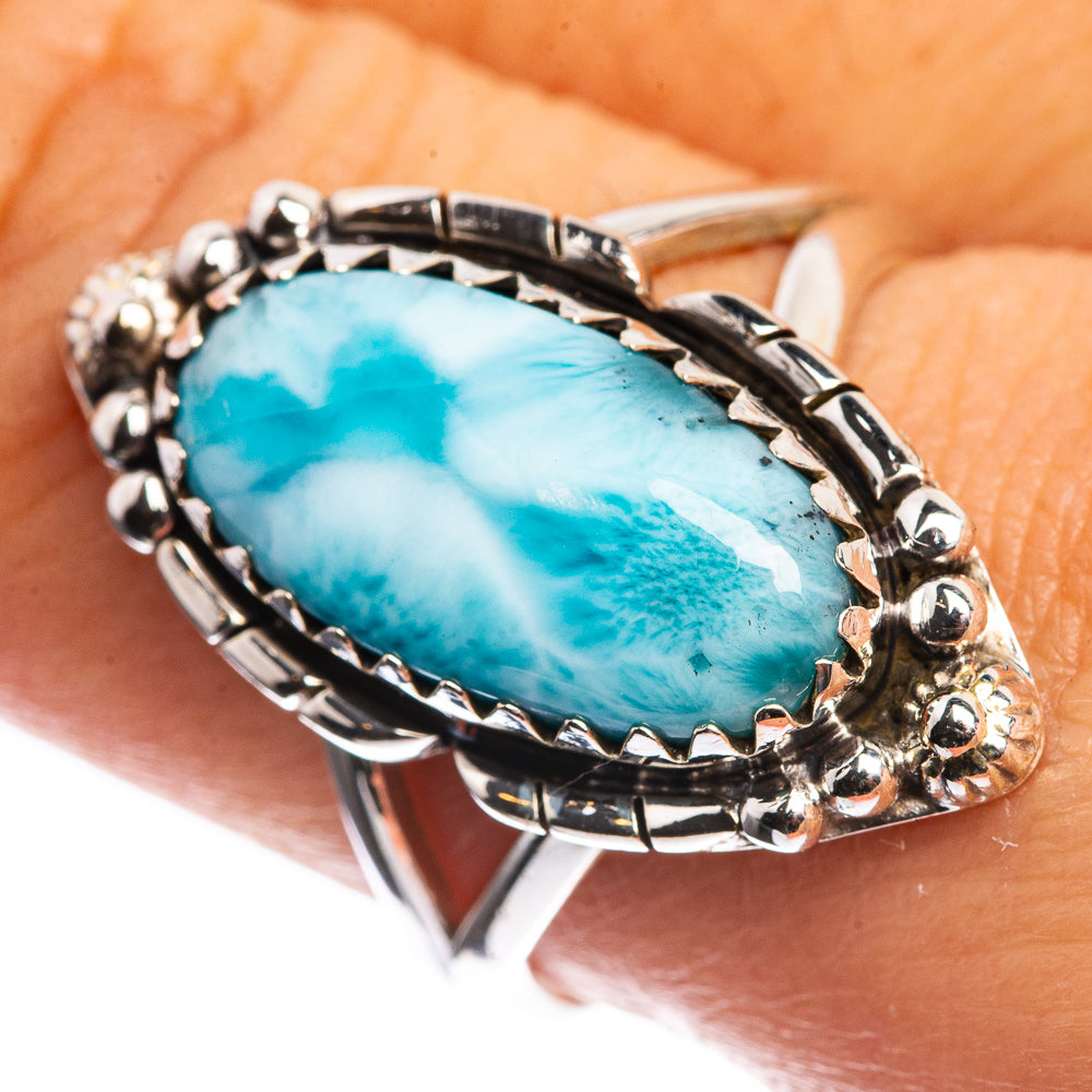 Larimar 925 Sterling Silver Ring Size 9.5