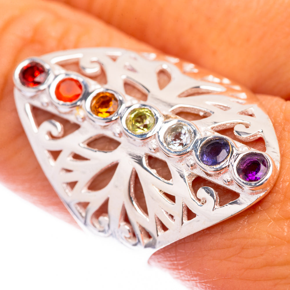 Rainbow Chakra 925 Sterling Silver Ring Size 9 (925 Sterling Silver) RING140299