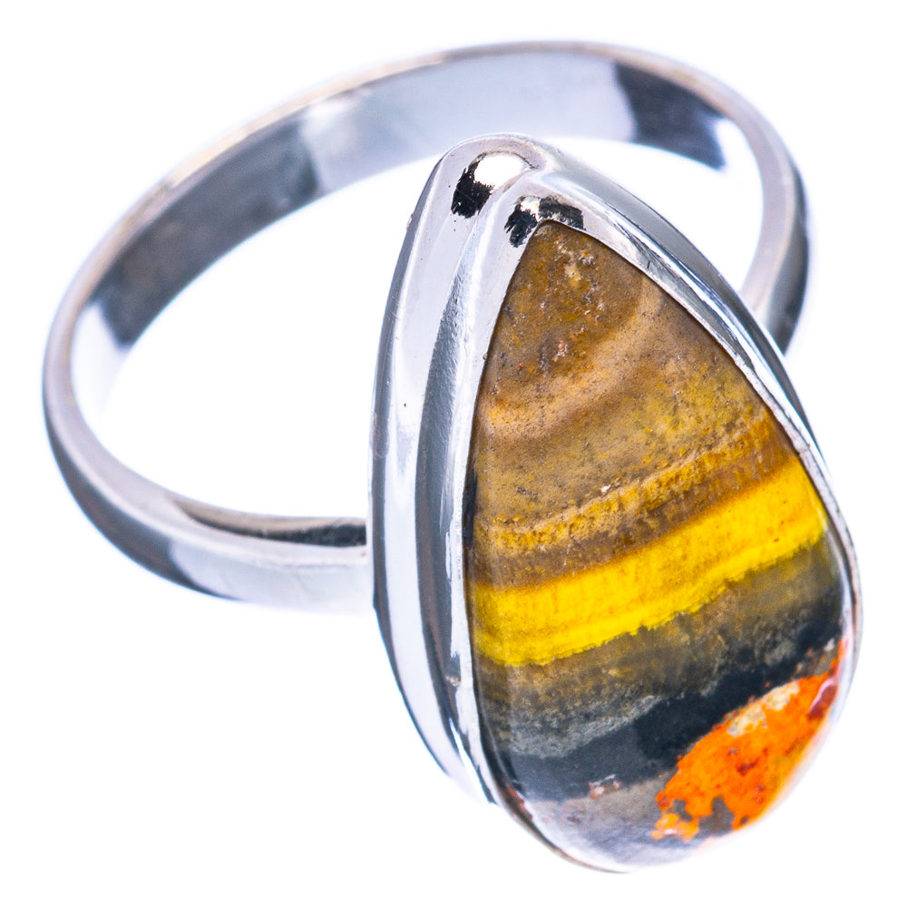 Bumble Bee Jasper Ring Size 7.75 (925 Sterling Silver) R2918