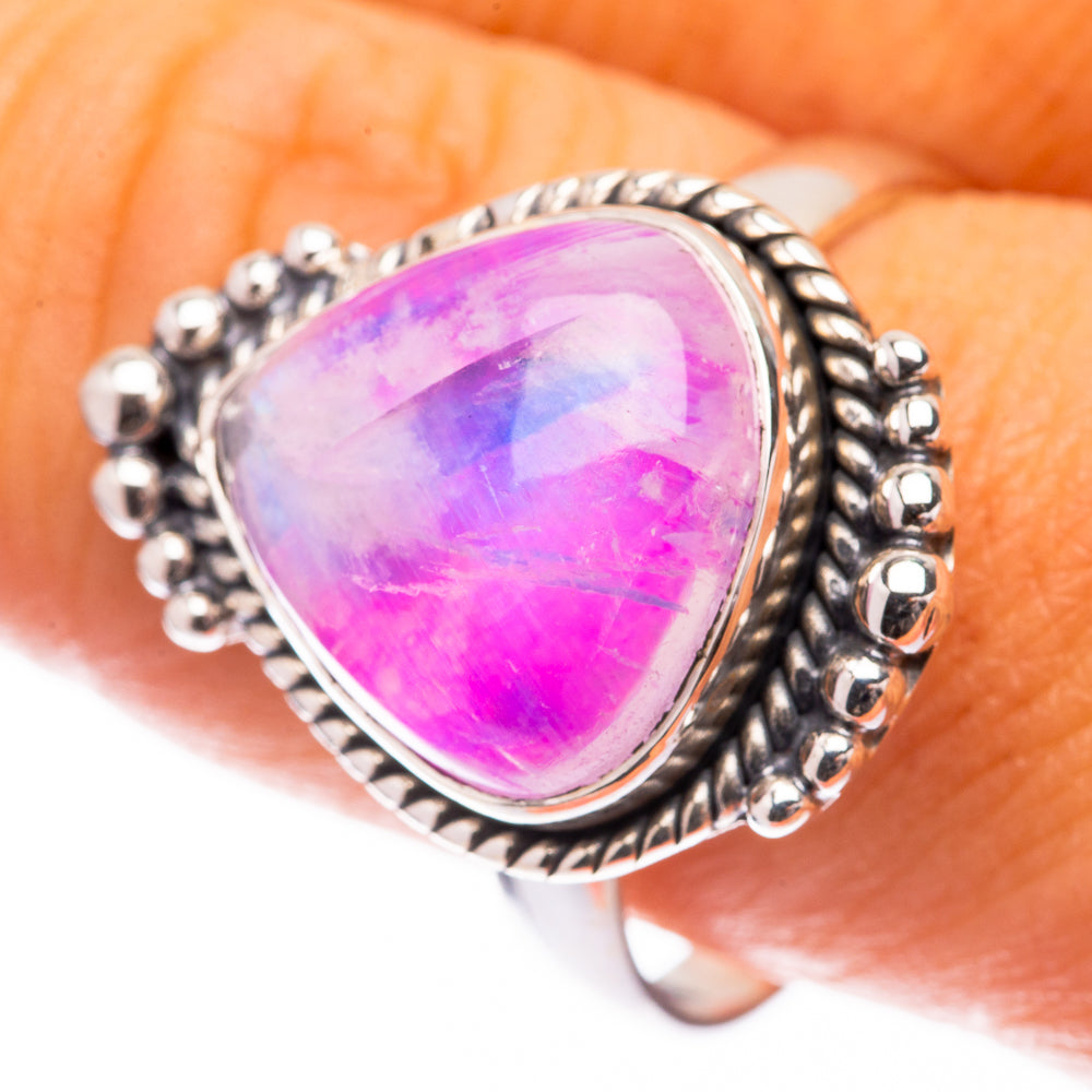 Pink Moonstone Ring Size 10.25 (925 Sterling Silver) R141585