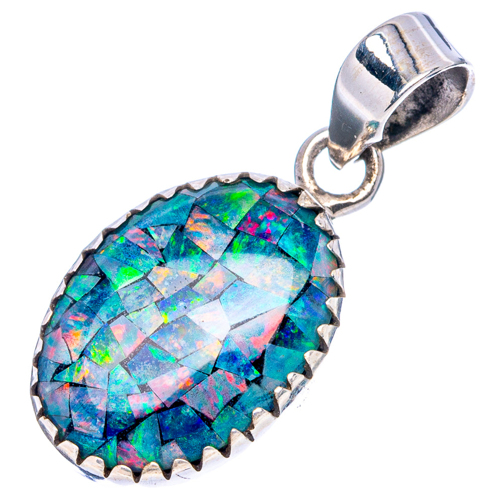 Rare Triplet Opal Pendant 1 1/4" (.925 Sterling Silver)