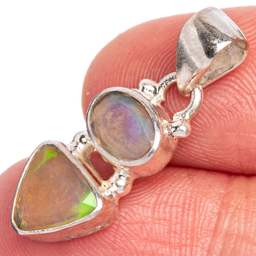 Rare Ethiopian Opal Pendant 1 1/8" (925 Sterling Silver) P40677