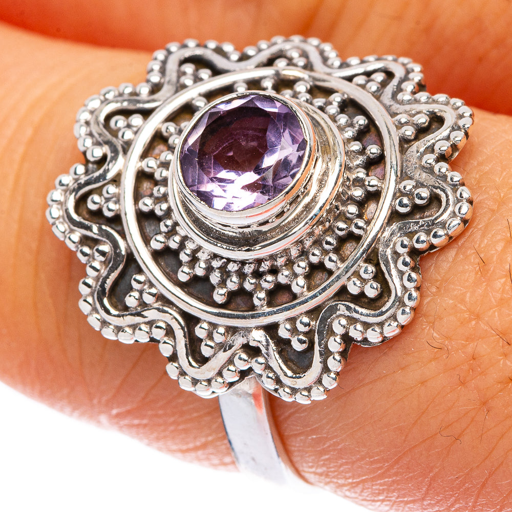 Faceted Amethyst Ring Size 7.75 (925 Sterling Silver) R146066