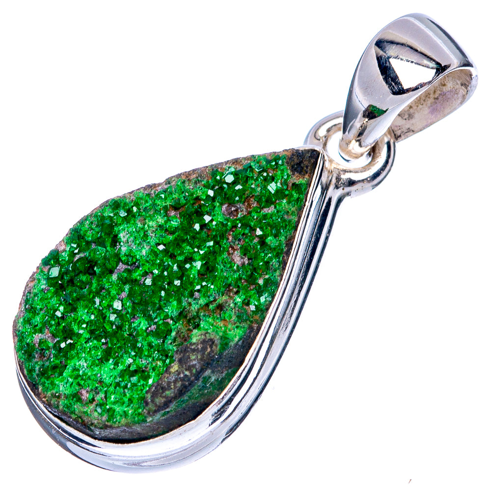 Rare Uvarovite Garnet Pendant 1 1/8" (925 Sterling Silver) P42773