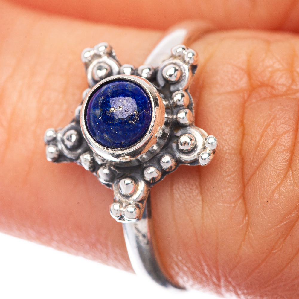 Lapis Lazuli Dainty Ring Size 6.25 (925 Sterling Silver) R145204