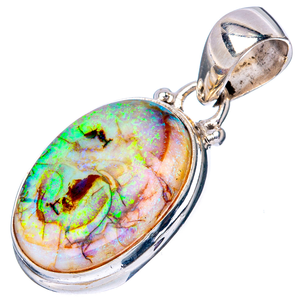 Rare Sterling Opal Pendant 1 1/4" (925 Sterling Silver) P42955