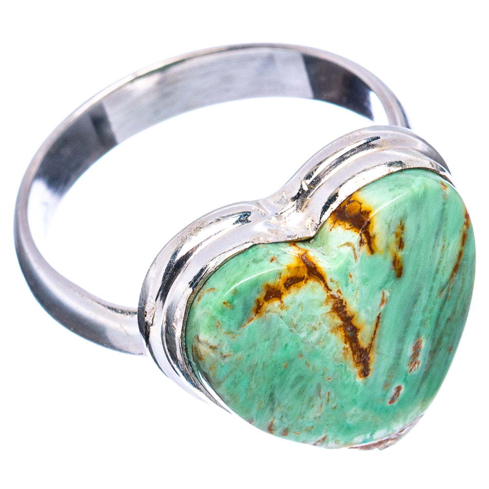 Variscite Heart Ring Size 8 (.925 Sterling Silver)