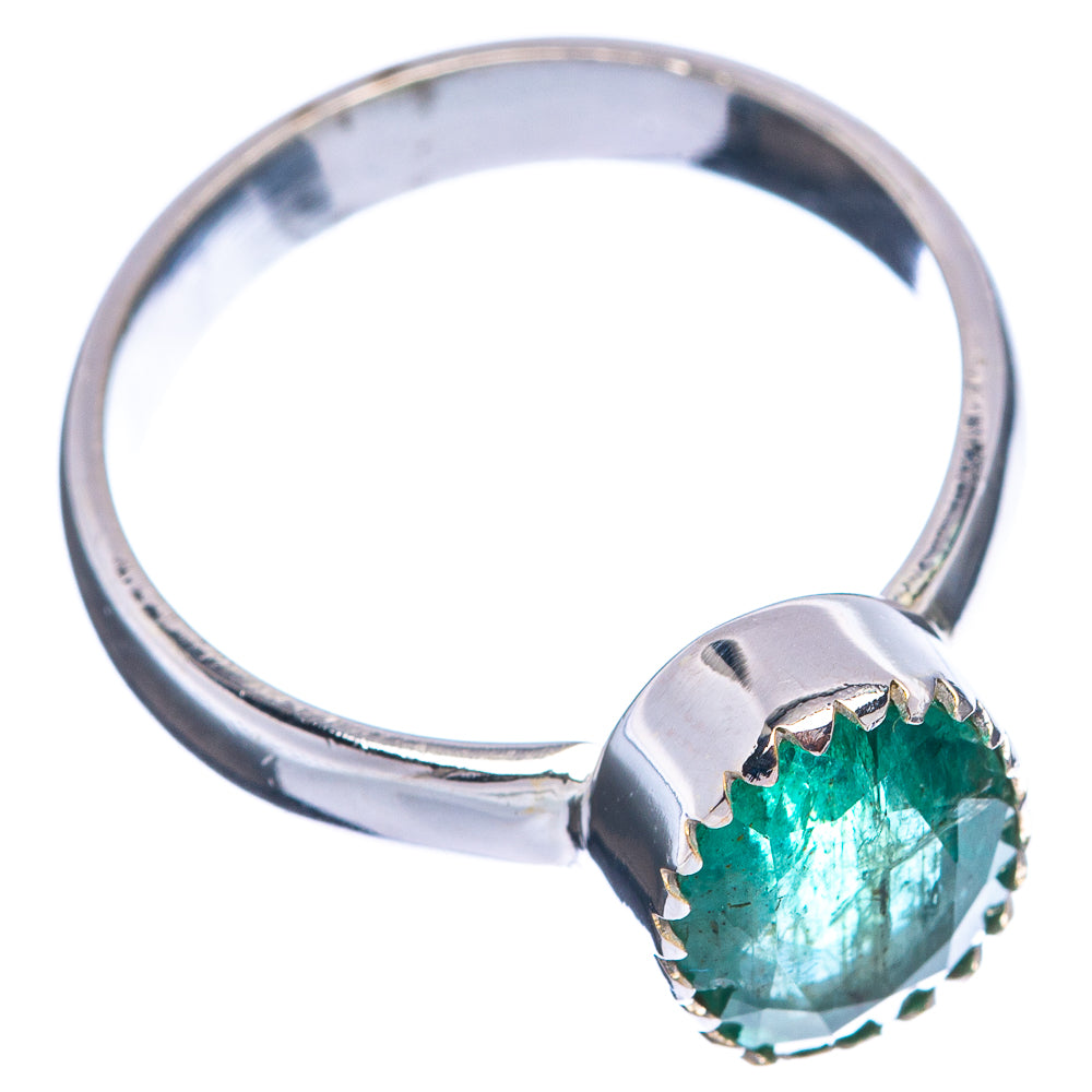Rare Premium Faceted Zambian Emerald Ring Size 6 (.925 Sterling Silver)
