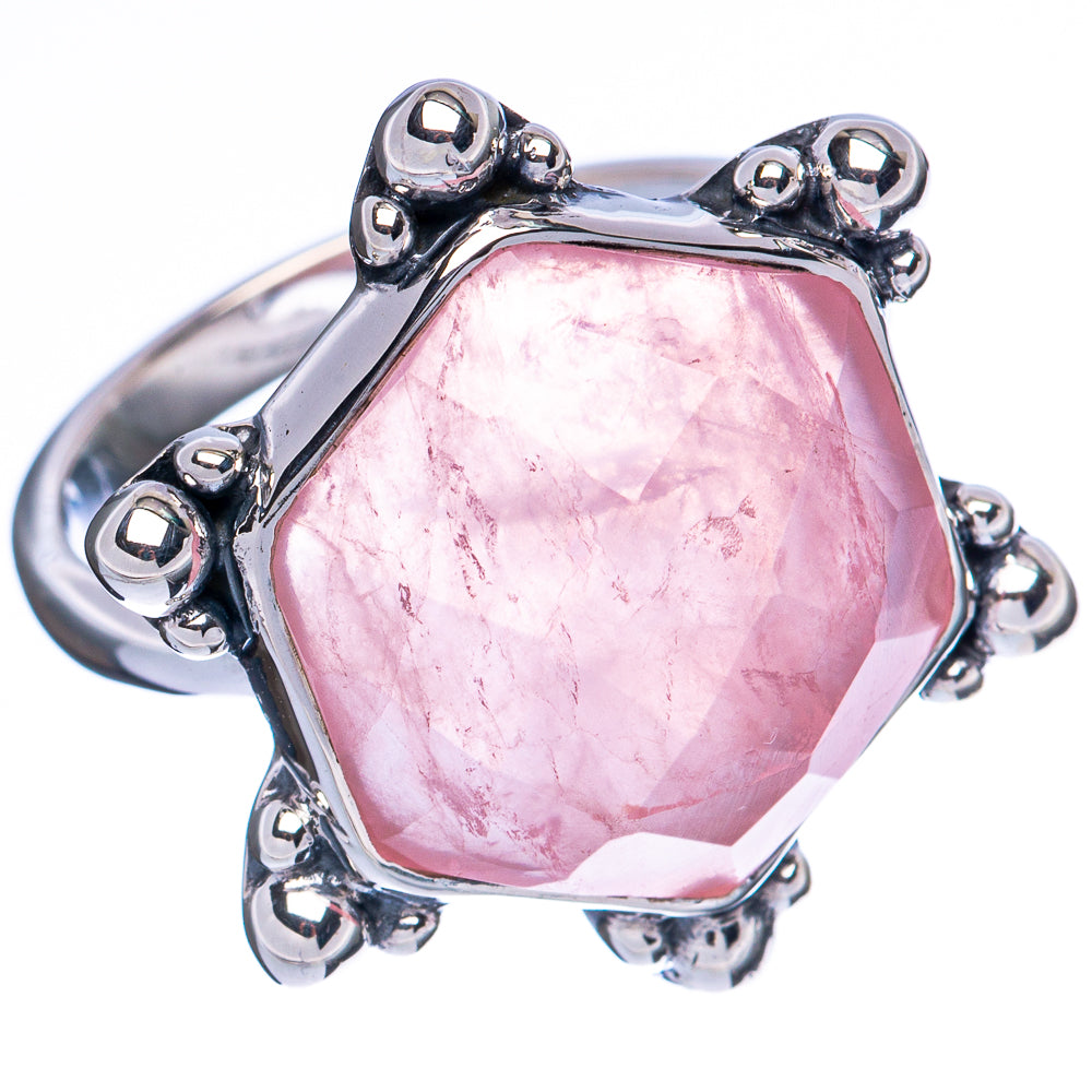 Asc Premium Rose Quartz Ring Size 8 (925 Sterling Silver) R3463