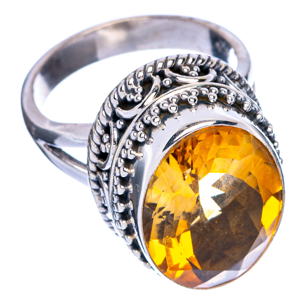 Faceted Citrine Ring Size 6 (925 Sterling Silver) R144396
