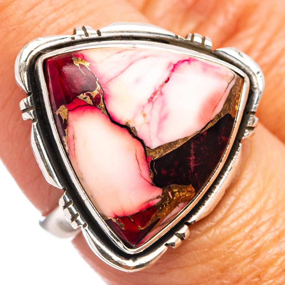 Red Dahlia Mohave Turquoise Ring Size 7.5 (.925 Sterling Silver)