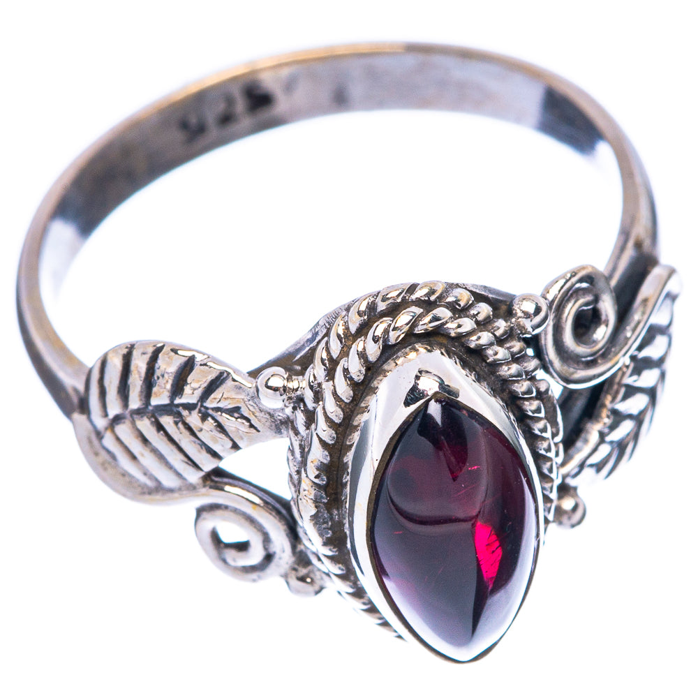 Garnet Leaf 925 Sterling Silver Ring Size 7 (925 Sterling Silver) R5353