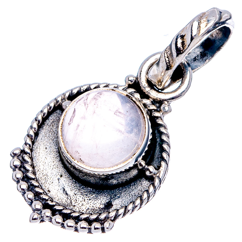 Rose Quartz Dainty Pendant 7/8" (.925 Sterling Silver)