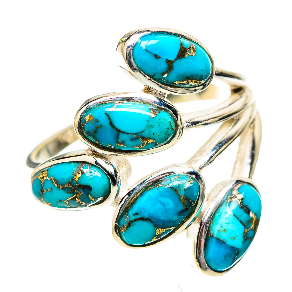 Blue Copper Composite Turquoise Ring Size 8.25 (925 Sterling Silver) RING137893