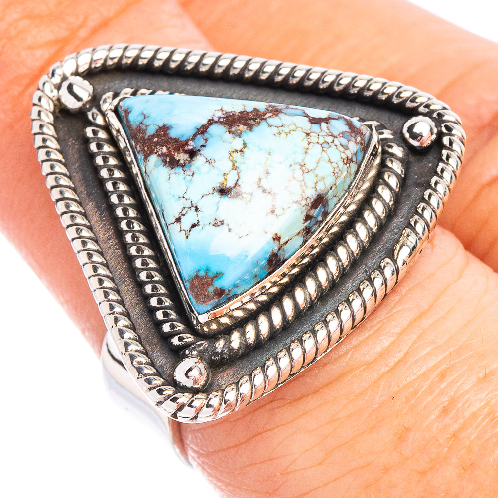 Golden Hills Turquoise Native Style Ring Size 6 Adjustable (.925 Sterling Silver) Exclusive