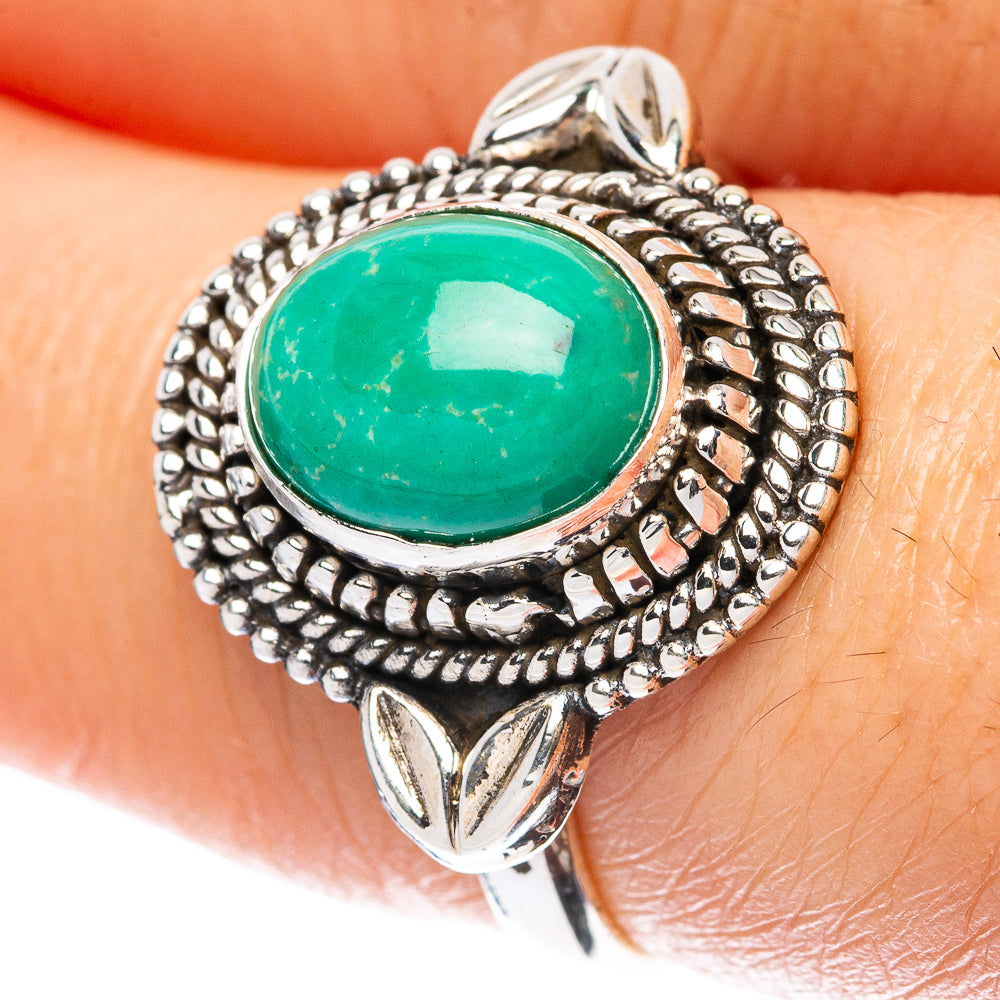 Rare Arizona Turquoise Ring Size 7.5 (925 Sterling Silver) R3376