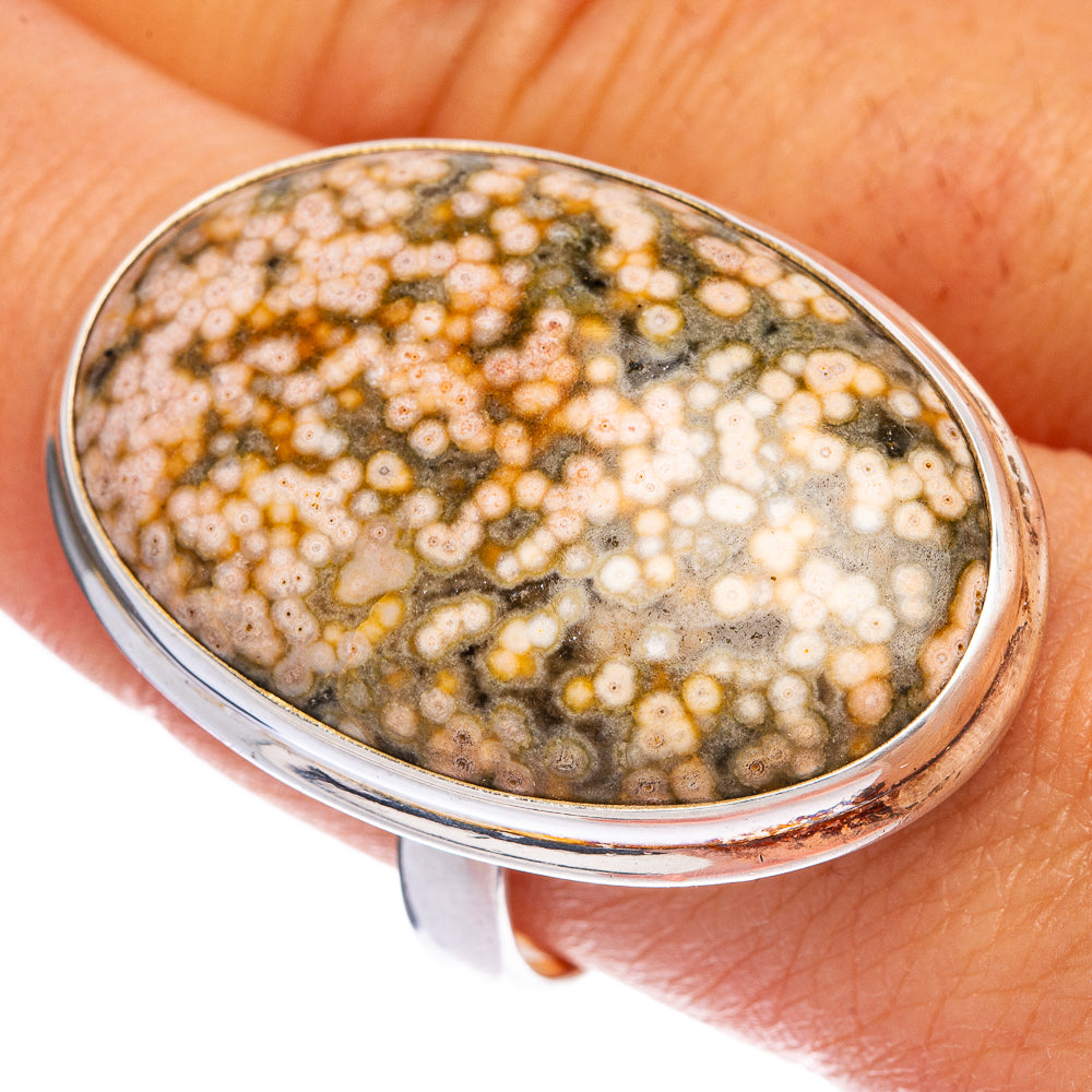 Huge Ocean Jasper Ring Size 10.75 (925 Sterling Silver) R145311