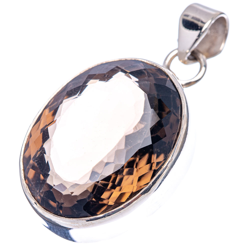 Premium Smoky Quartz Pendant 1 5/8" (.925 Sterling Silver)