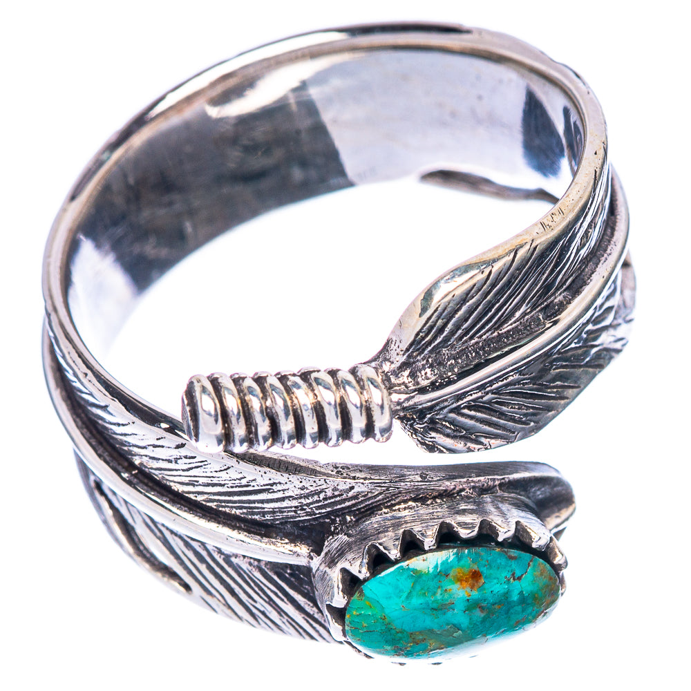 Rare Arizona Turquoise Feather Ring Size 9 (925 Sterling Silver) R1444