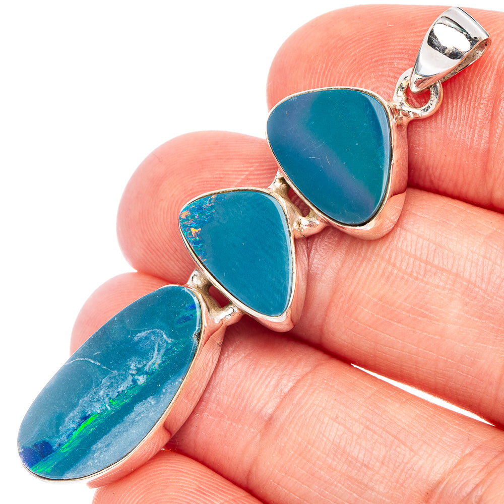 Rare Doublet Opal Pendant 2 1/8" (925 Sterling Silver) P44885