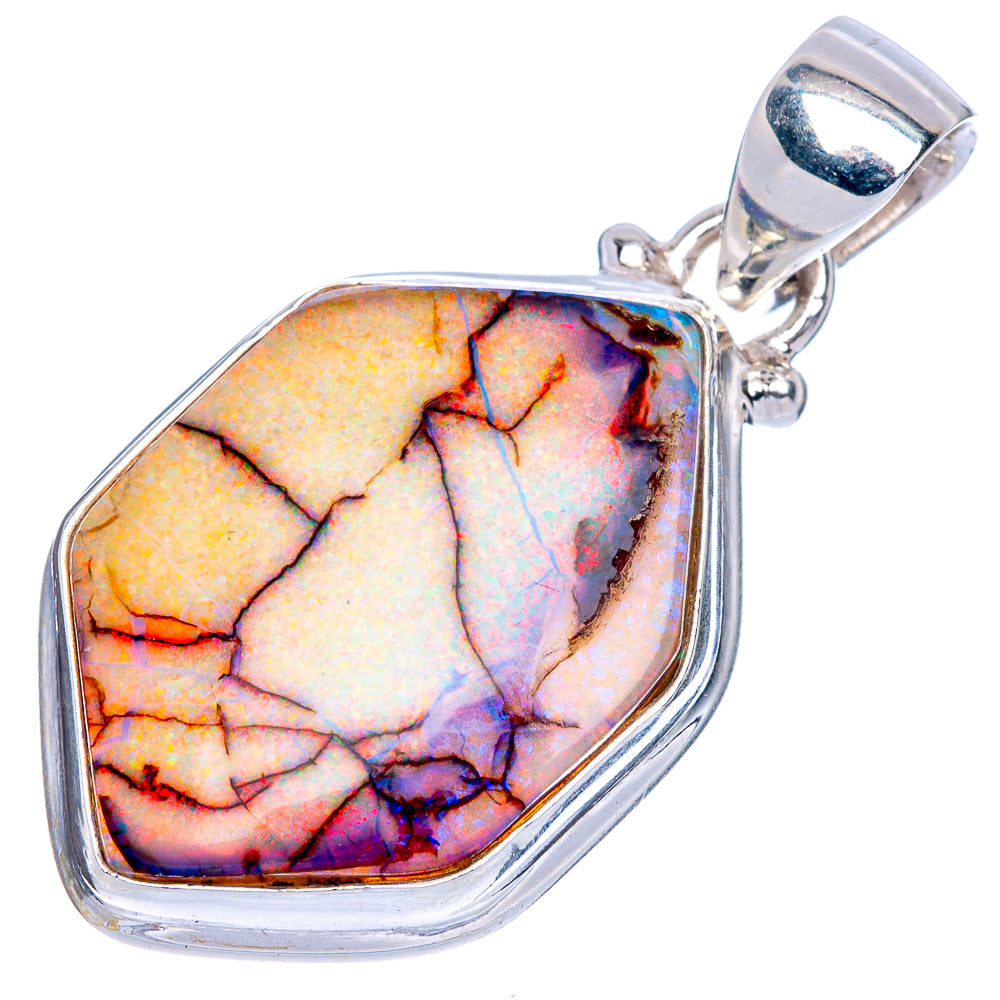 Rare Sterling Opal Pendant 1 3/8" (925 Sterling Silver) P41580