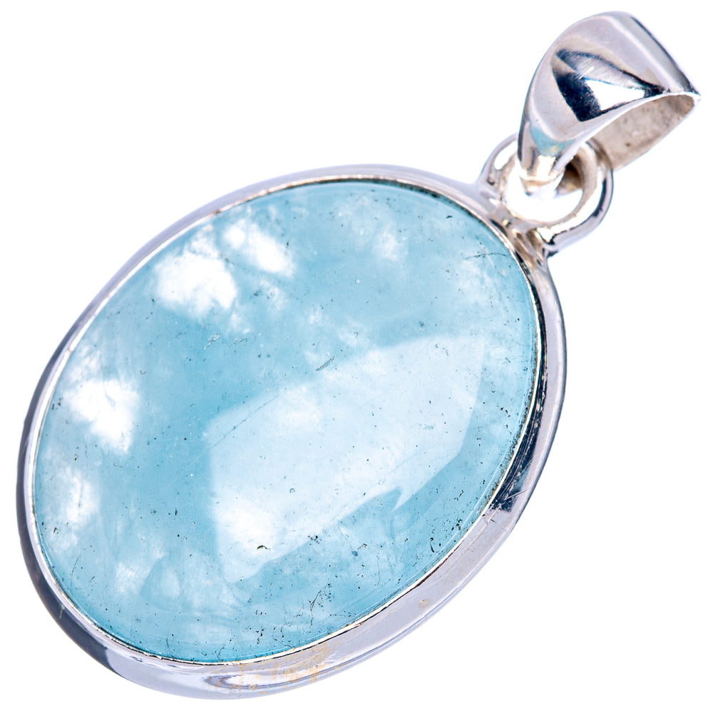 Aquamarine Pendant 1 1/4" (925 Sterling Silver) P41702