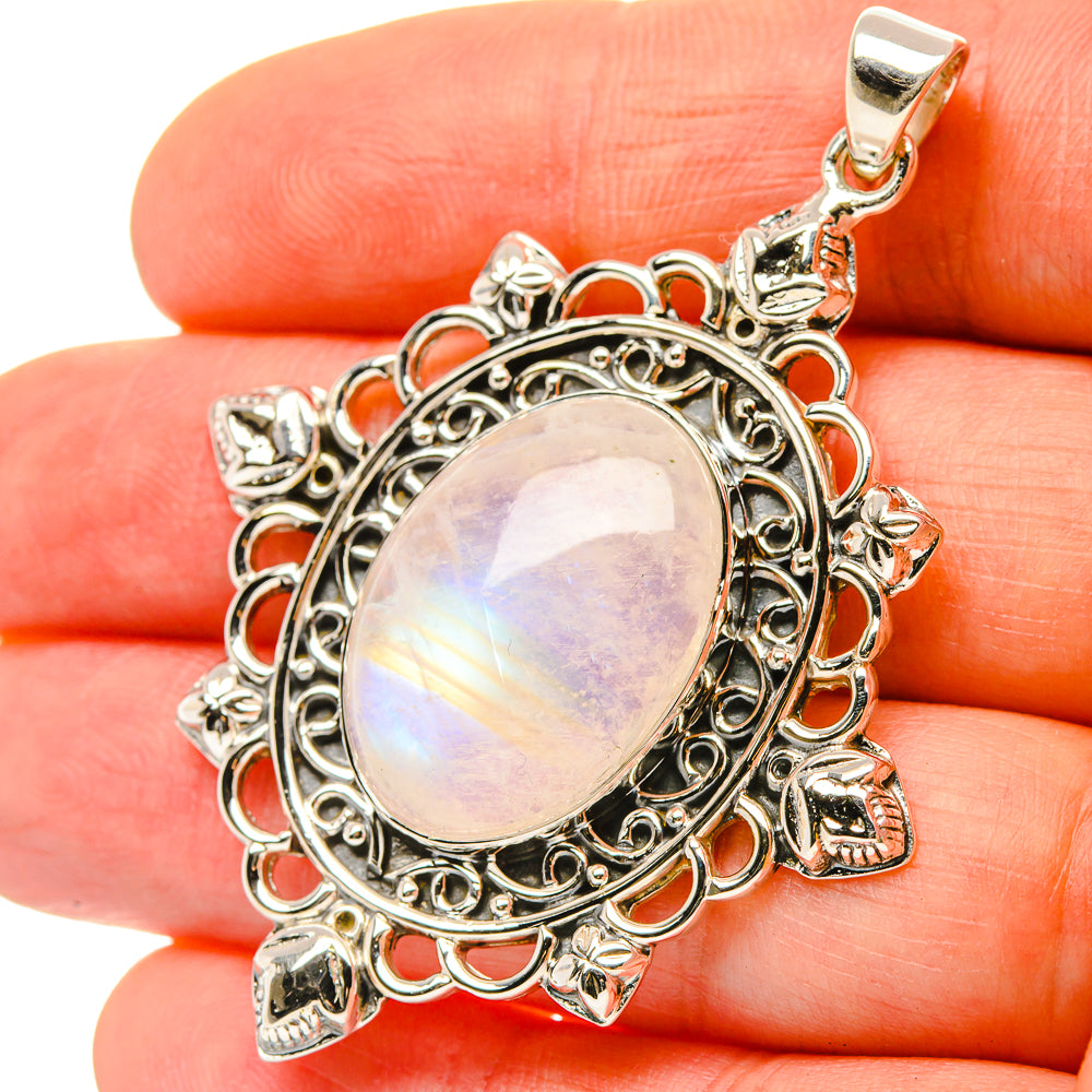 Signature Rainbow Moonstone Pendant 2 1/8" (925 Sterling Silver) PD37841